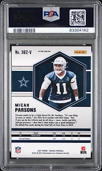 2021 Panini Mosaic 362v Micah Parsons Variation-silver PSA 10