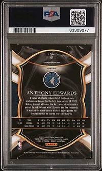 2020 Panini Select 61 Anthony Edwards Red Wave Prizm PSA 9