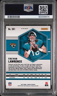 2021 Panini Mosaic 301 Trevor Lawrence Green Mosaic PSA 10