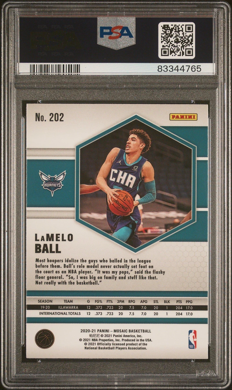 2020 Panini Mosaic 202 Lamelo Ball PSA 10