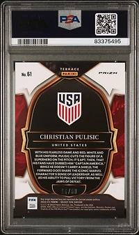 2022 Panini Select Fifa 61 Christian Pulisic Orange PSA 9