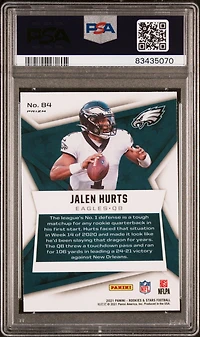 2021 Panini Rookies & Stars 84 Jalen Hurts Pulsar Prizm PSA 9