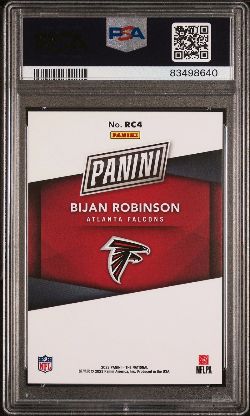 2023 Panini National Silver Packs Rookies Rc4 Bijan Robinson Red PSA 9