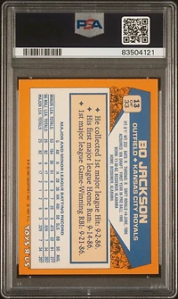 1987 Toys R Us Rookies 13 Bo Jackson PSA 9