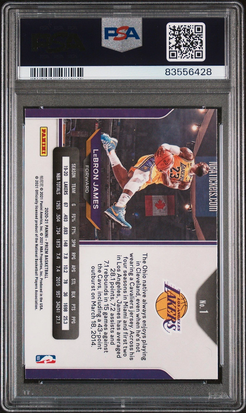 2020 Panini Prizm 1 Lebron James PSA