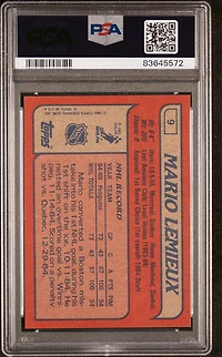 1985 Topps 9 Mario Lemieux PSA 8