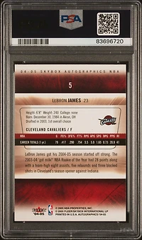 2004 Skybox Autographics 5 Lebron James PSA 9