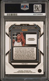 2023 Panini Prizm Draft Picks 2 Victor Wembanyama Hyper Prizm PSA 10