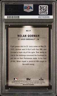 2023 Bowman Spotlights Bs17 Nolan Gorman PSA 10