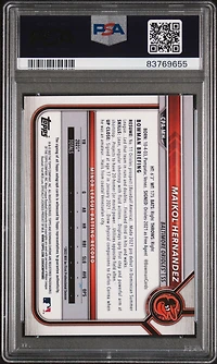 2022 Bowman Chrome Prospect Autographs Cpamh Maikol Hernandez PSA 10