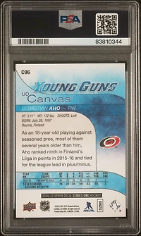 2016 Upper Deck Canvas C96 Sebastian Aho PSA 10
