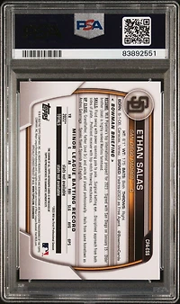 2023 Bowman Chrome Prospect Autographs Cpaess Ethan Salas Speckle Refractor PSA 9