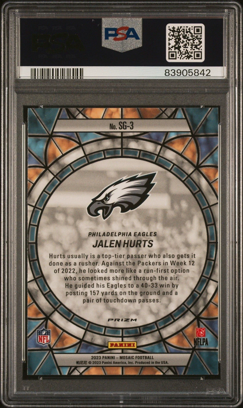2023 Panini Mosaic Stained Glass Sg3 Jalen Hurts PSA 10