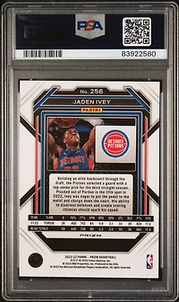 2022 Panini Prizm 256 Jaden Ivey Silver Prizm PSA 10