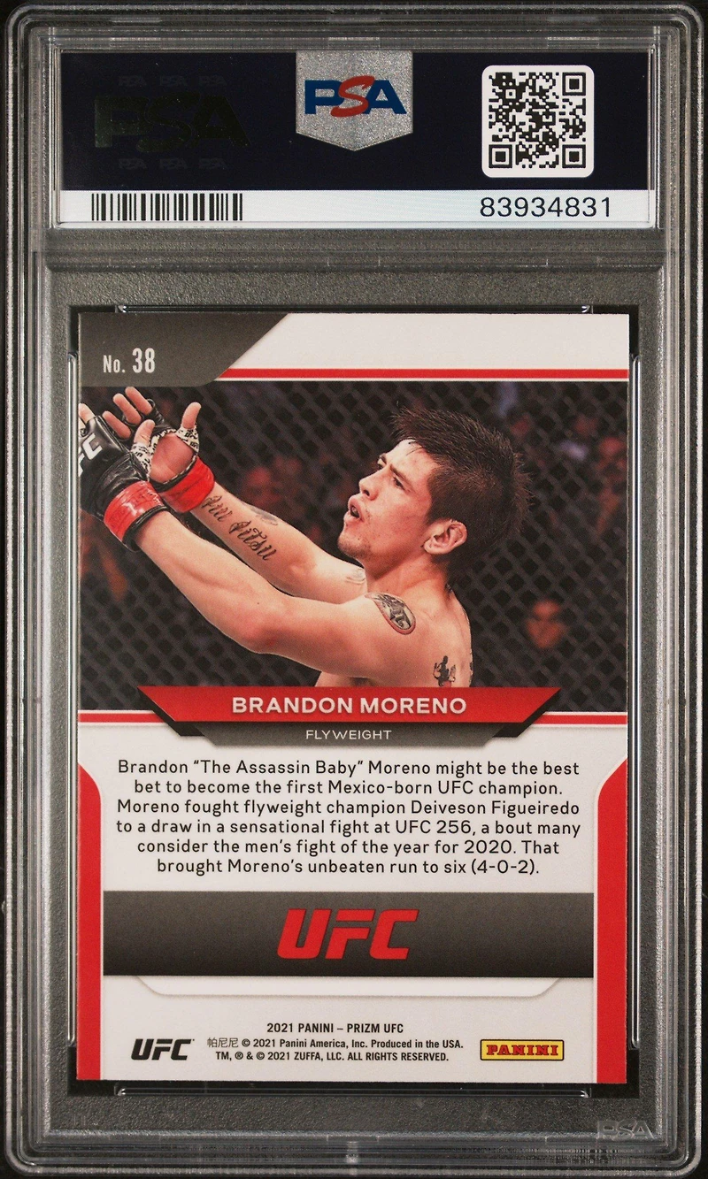 2021 Panini Prizm Ufc 38 Brandon Moreno PSA 10