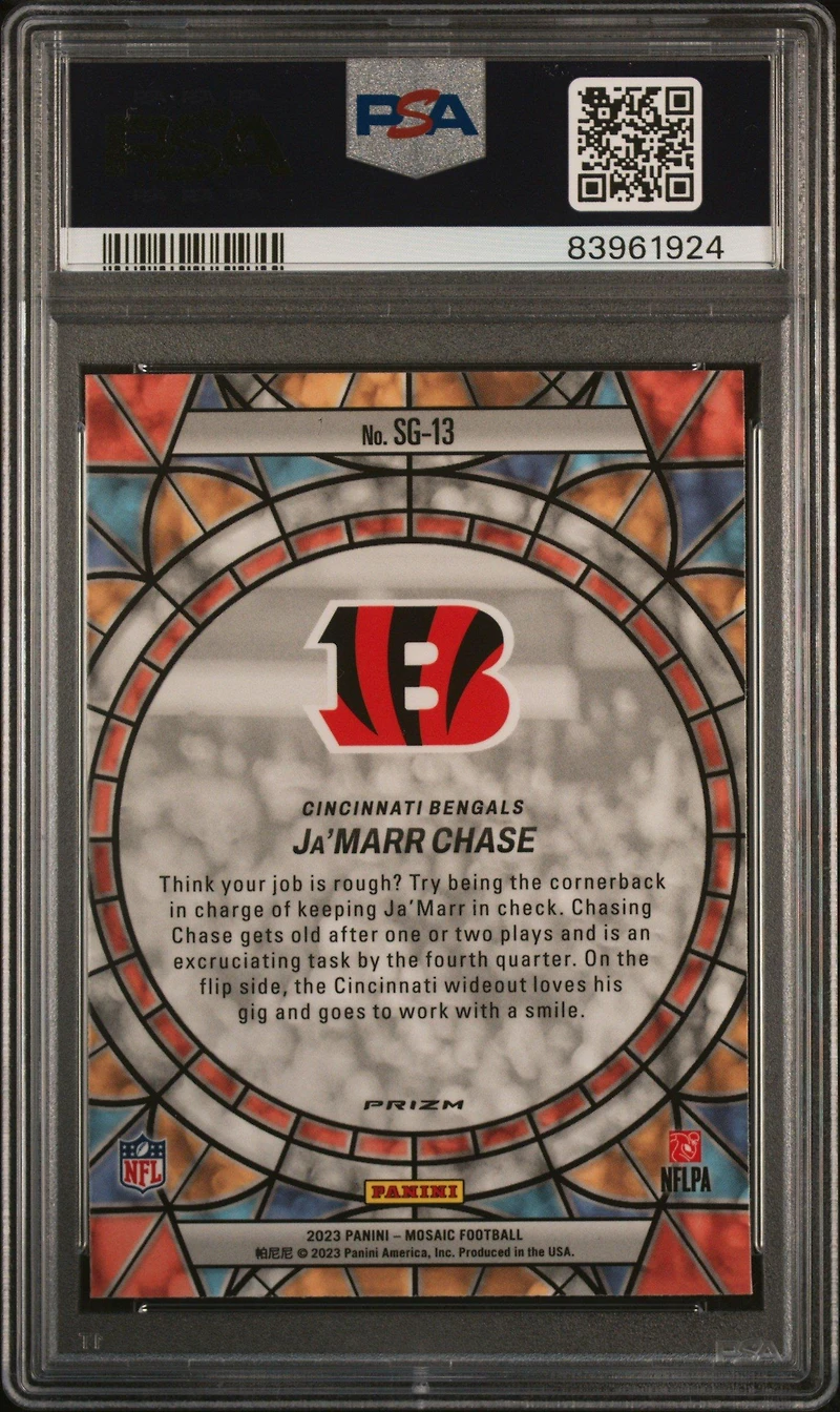 2023 Panini Mosaic Stained Glass Sg13 Ja'marr Chase PSA 9