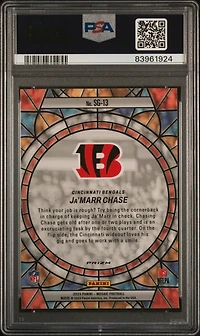 2023 Panini Mosaic Stained Glass Sg13 Ja'marr Chase PSA 9