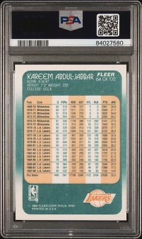 1988 Fleer 64 Kareem Abdul PSA 9