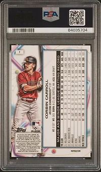 2023 Topps Cosmic Chrome 7 Corbin Carroll Refractor PSA 10