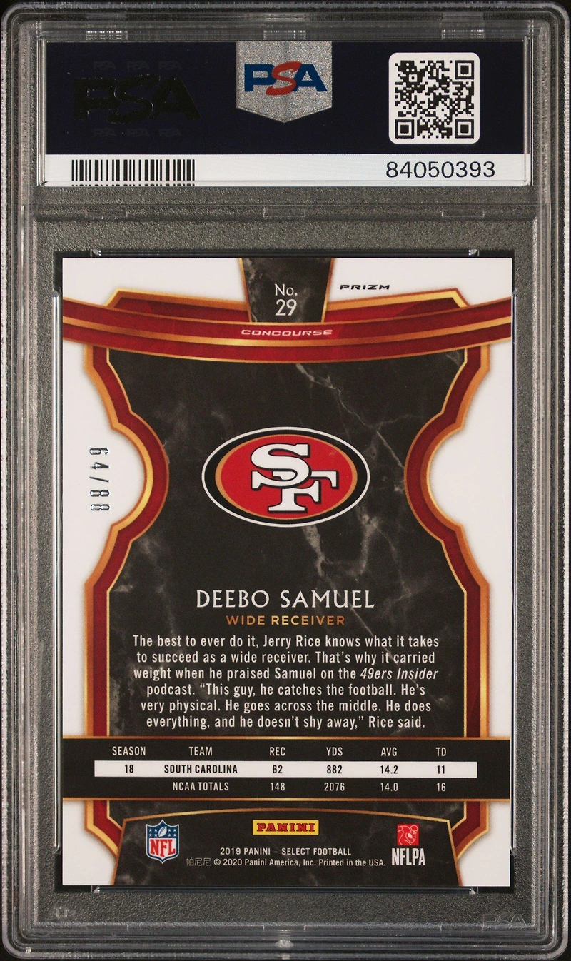 2019 Panini Select 29 Deebo Samuel PSA 9