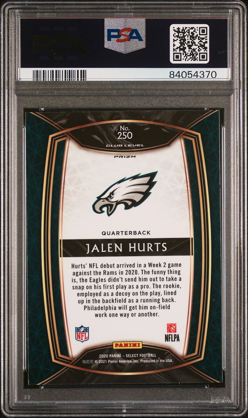 2020 Panini Select 250 Jalen Hurts Silver Prizm PSA 9