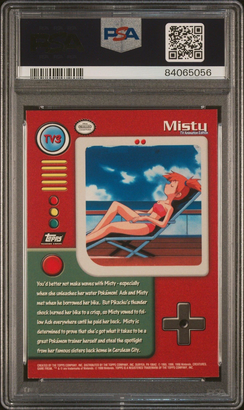 1999 Topps Pokemon Series 1 Character Cards Tv3 Misty PSA 9