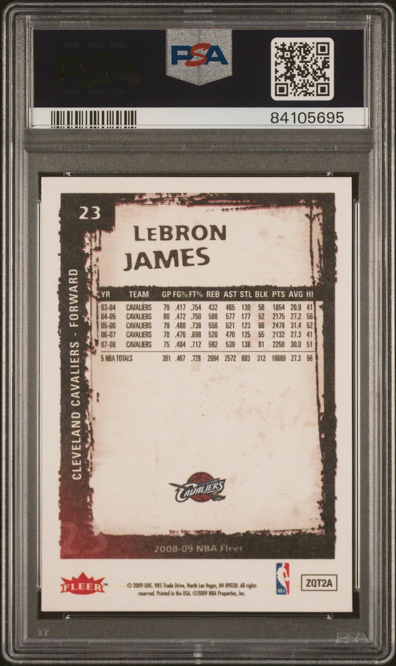 2008 Fleer 23 Lebron James PSA 10