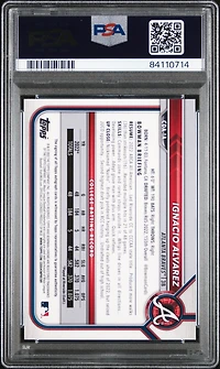 2022 Bowman Draft Chrome Draft Pick Autographs Cdaia Ignacio Alvarez Gold Wave Refractor PSA 9