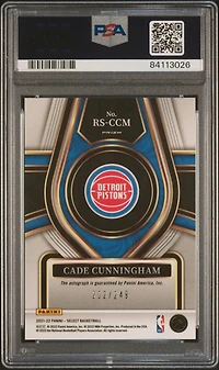 2021 Panini Select Rookie Signatures Rsccm Cade Cunningham PSA 9
