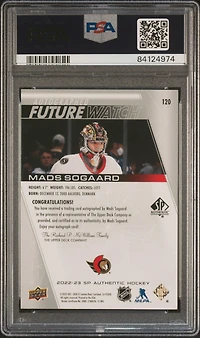 2022 Sp Authentic 120 Mads Sogaard Autograph PSA 10