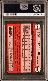 1989 Topps Traded Tiffany 110t Deion Sanders PSA 9