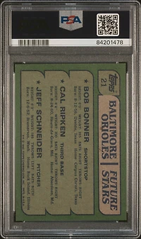 1982 Topps 21 Orioles Future Stars Bonner/ripken/schneider PSA 9