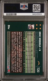 2007 Topps Chrome Tc263 Eric Weddle PSA 9