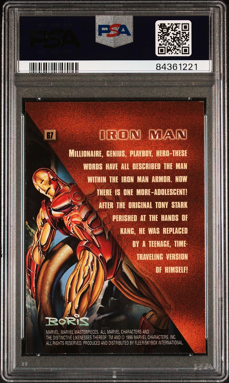 1996 Marvel Masterpieces 67 Iron Man PSA 8