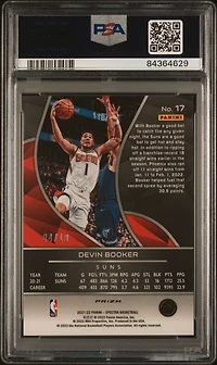 2021 Panini Spectra 17 Devin Booker Gold PSA 10
