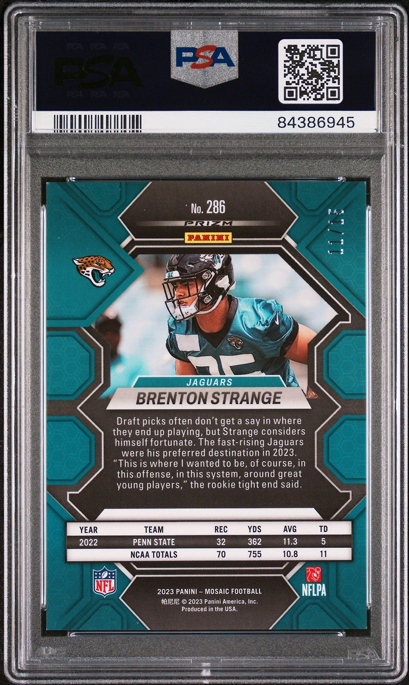 2023 Panini Mosaic 286 Brenton Strange Tessellation PSA 10