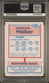 1985 Topps Usfl 86 Herschel Walker PSA 8