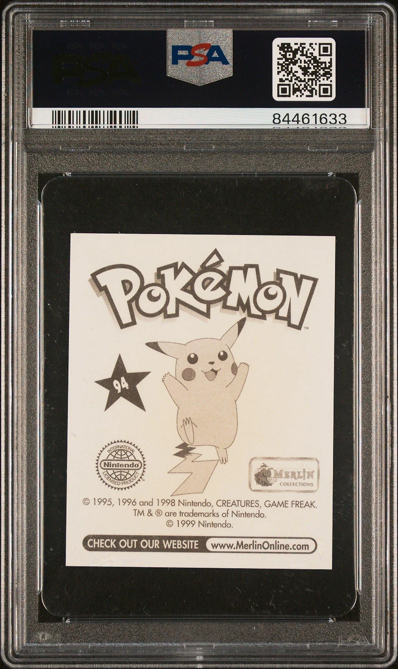 1999 Merlin Pokemon 94 Gengar PSA 8