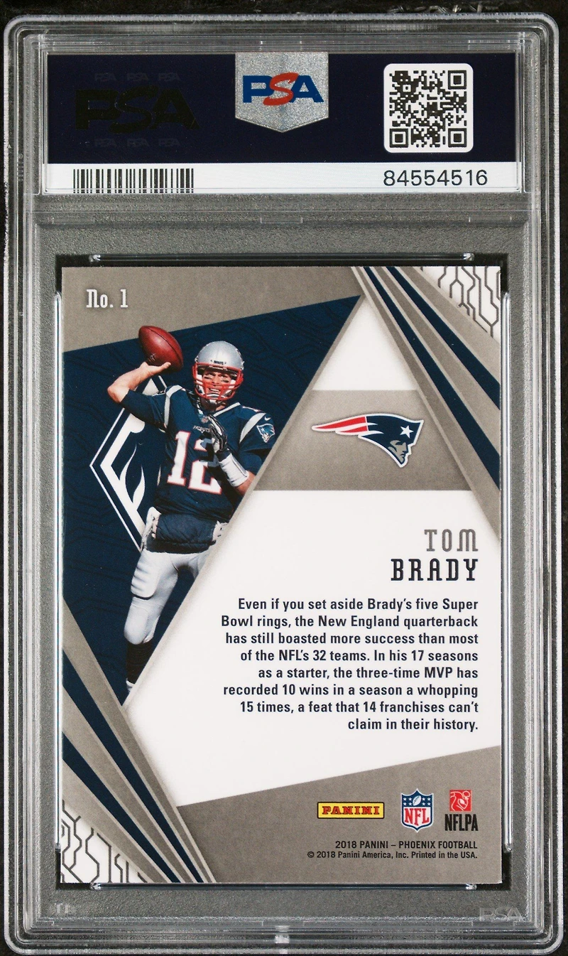 2018 Panini Phoenix Unmatched 1 Tom Brady PSA 9