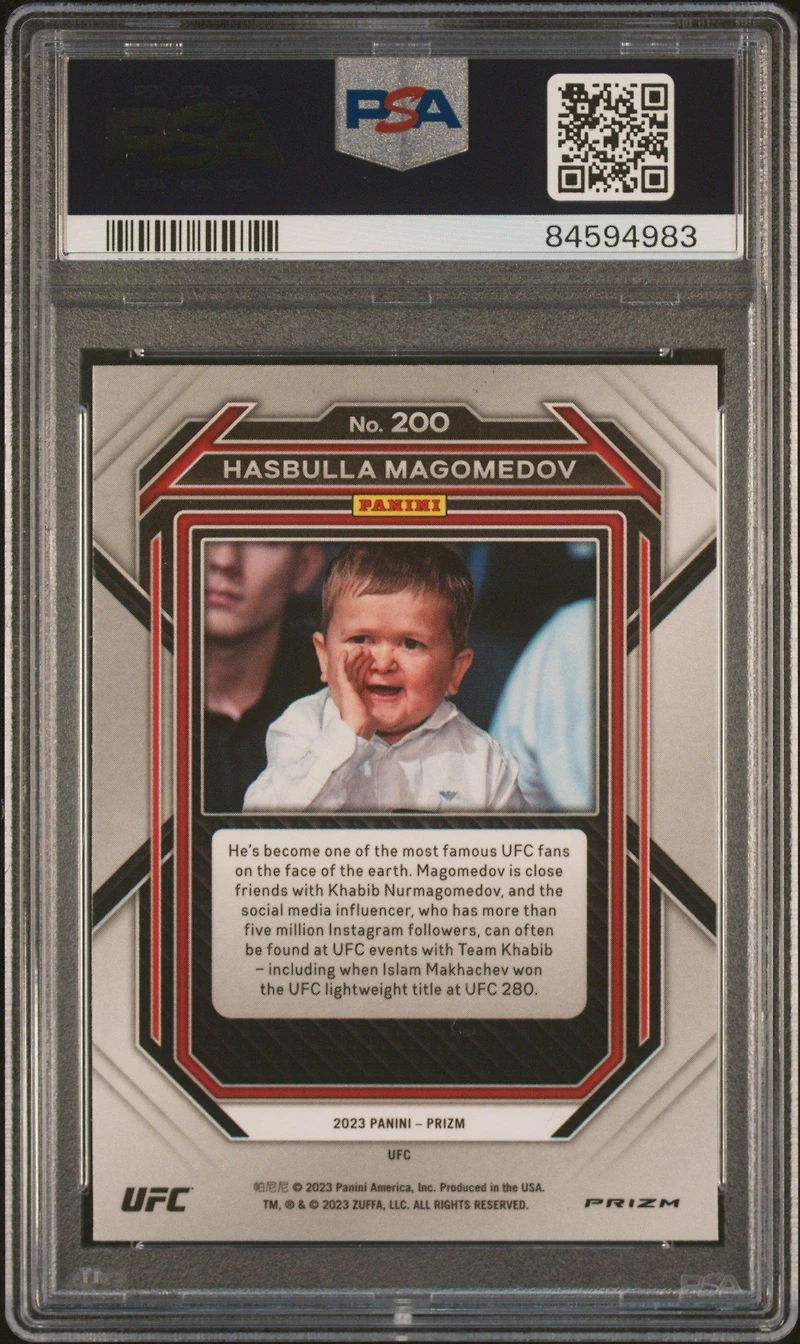 2023 Panini Prizm Ufc 200 Hasbulla Magomedov Ruby Wave PSA 10