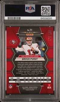 2023 Panini Mosaic 211 Brock Purdy Orange PSA 10