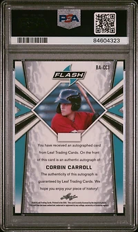 2019 Leaf Flash Autographs Bacc1 Corbin Carroll PSA 10