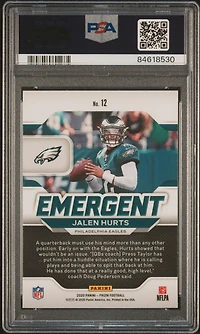 2020 Panini Prizm Emergent 12 Jalen Hurts PSA 10