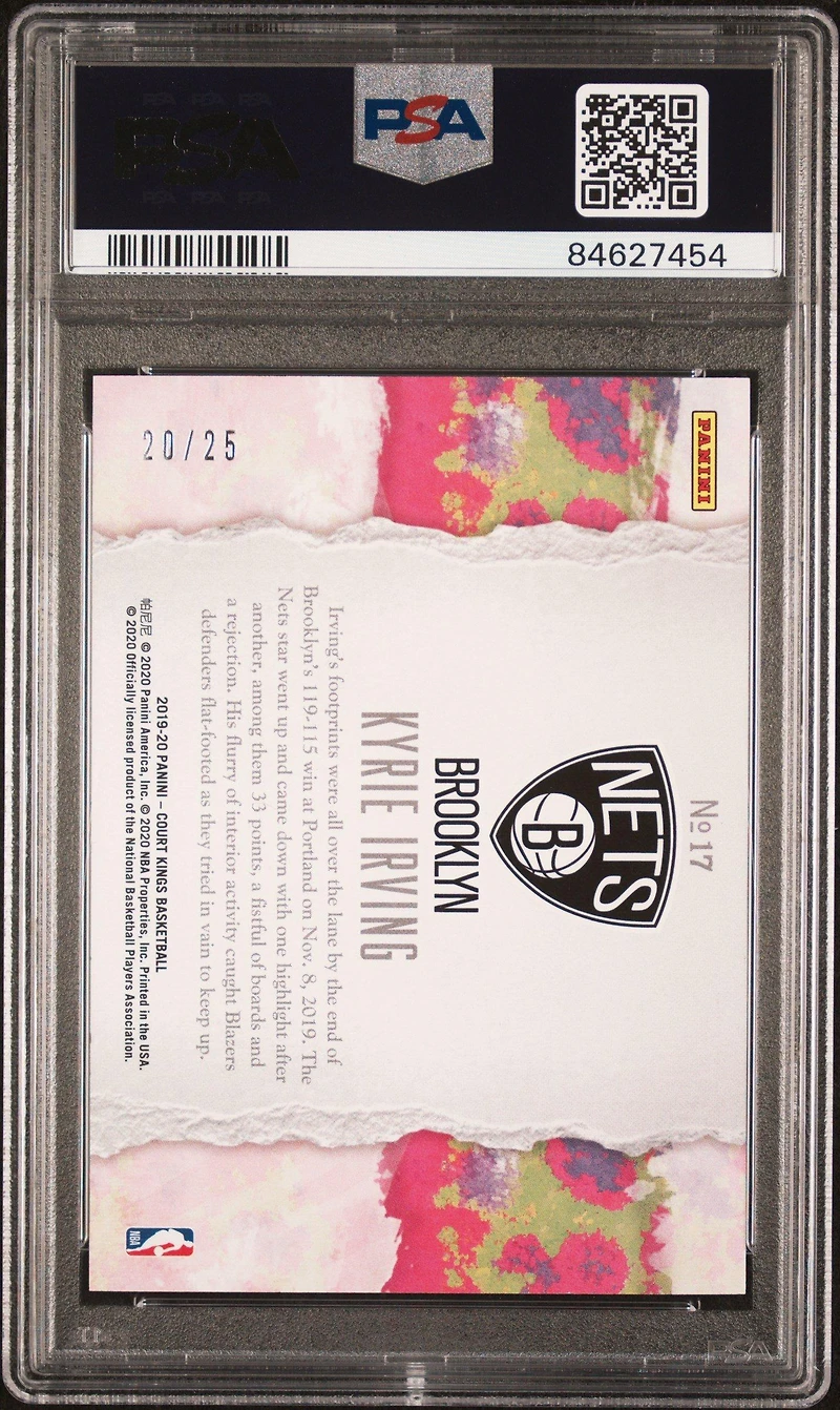 2019 Panini Court Kings Points In The Paint 17 Kyrie Irving Sapphire PSA 10