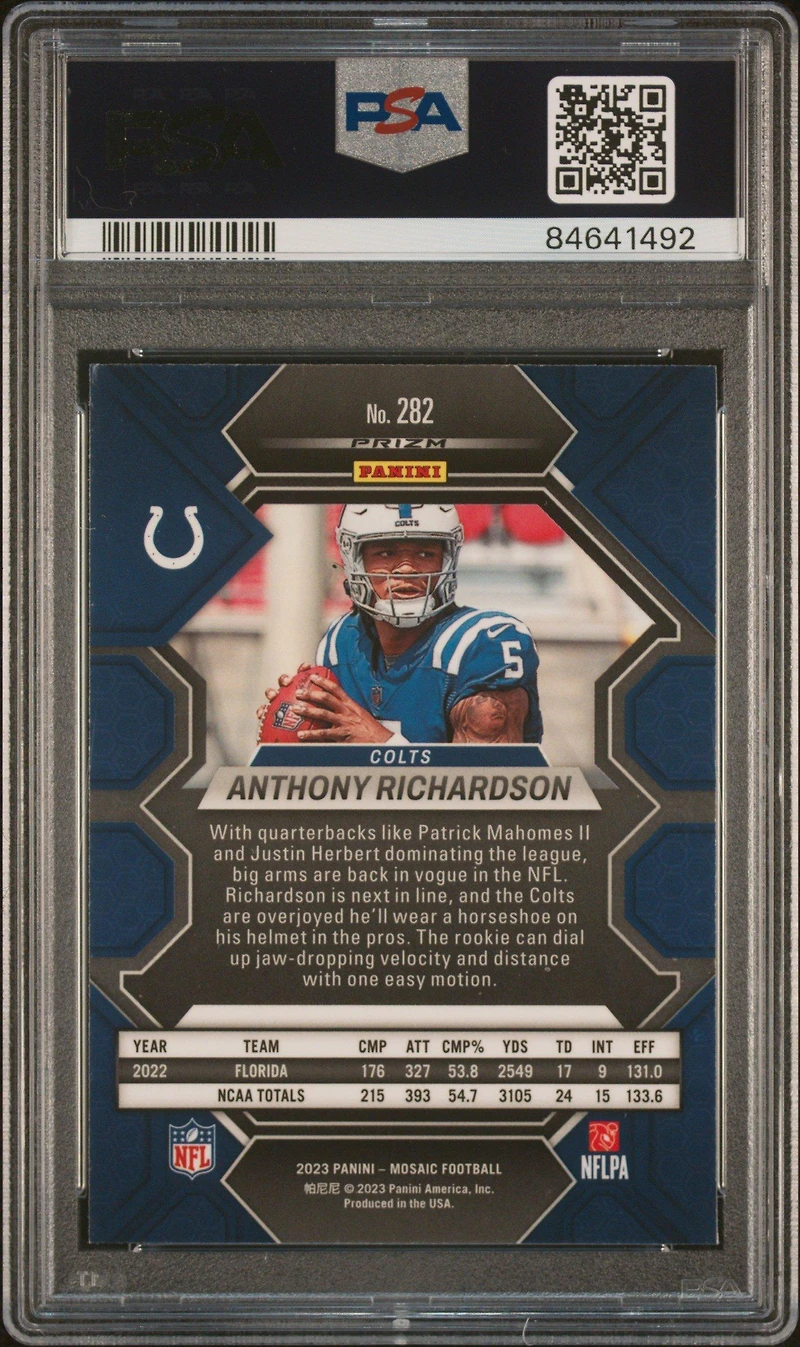2023 Panini Mosaic 282 Anthony Richardson Reactive PSA 10