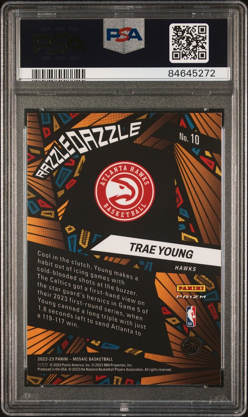 2022 Panini Mosaic Razzle Dazzle 10 Trae Young PSA 10