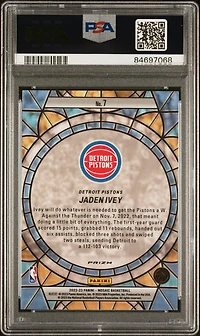 2022 Panini Mosaic Stained Glass 7 Jaden Ivey PSA 10
