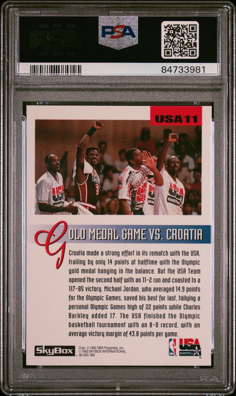 1992 Skybox Olympic Team Usa11 Michael Jordan PSA 9