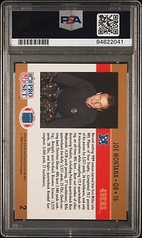 1990 Pro Set 2 Joe Montana PSA 8