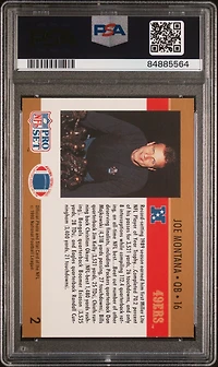 1990 Pro Set 2 Joe Montana (kelly 3,521 Yds.) PSA